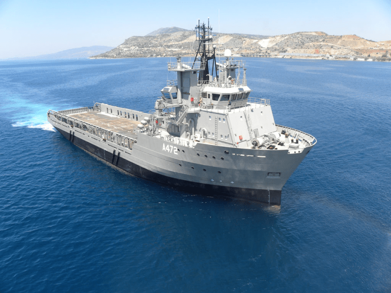 Greece commissions general support ship donated by ex-president