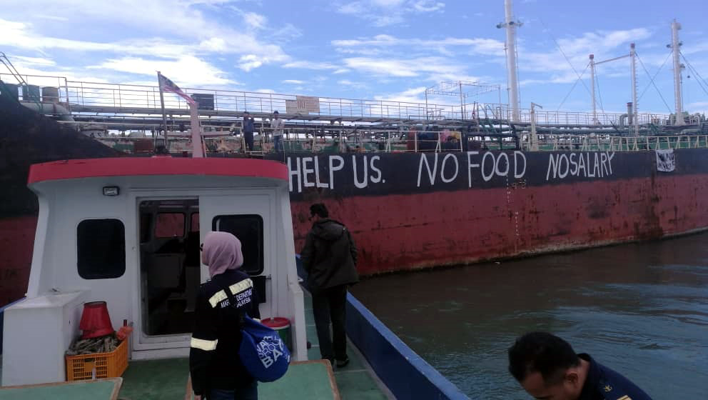 Abandoned crew left distress messages on vessel's hull