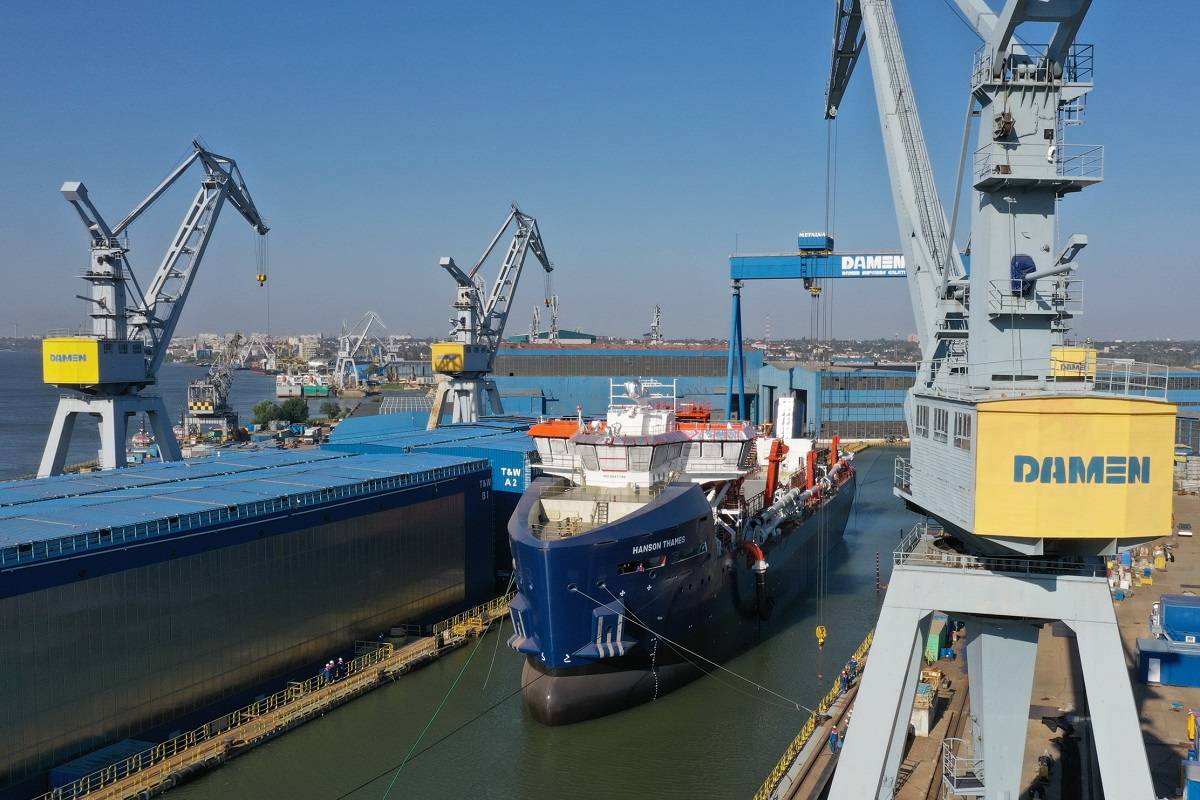 Damen Shipyards Group launches dredger for Hanson