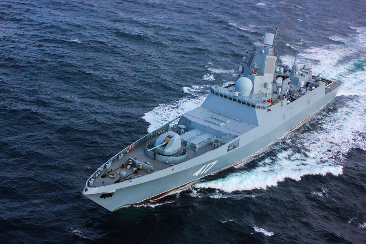 Russian Navy’s frigate performs firing tests in the White Sea