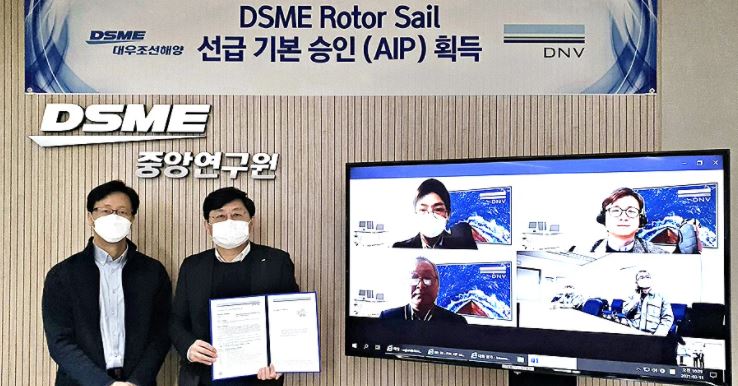 Daewoo receives approval in principle for its rotor sail system