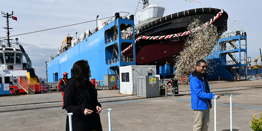 Industry leaders gathered at the naming ceremonies for Sanmar’s five new ground-breaking tugboats for HaiSea Marine