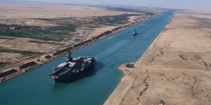Ultra large container ship ran aground on the Suez Canal